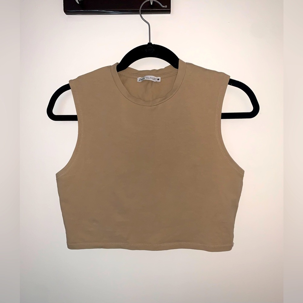Zara | Tan Cropped Tank